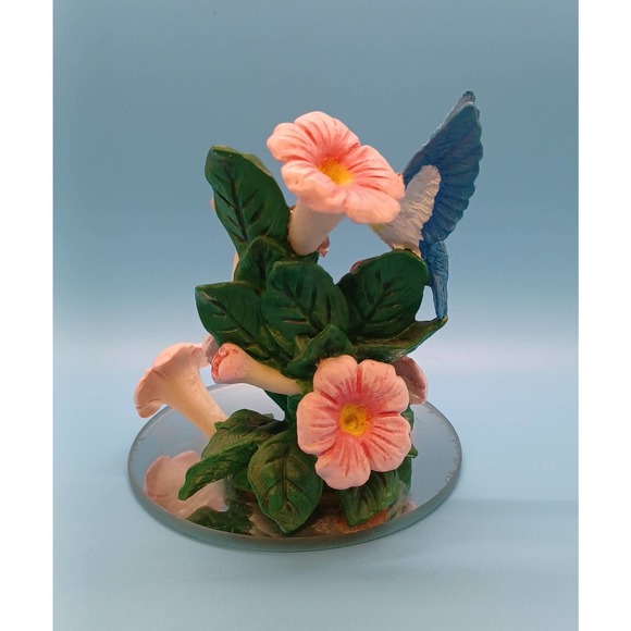 Hummingbird & Flowers on Round Mirror Base - Picture 5 of 10